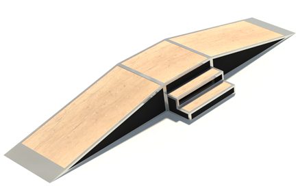 Inline Skate Ramp with Steps Design