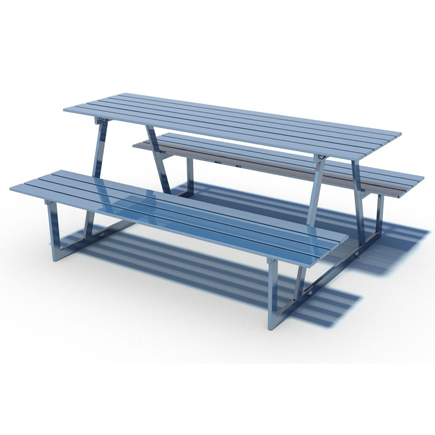 Flat Bar Picnic Table with Seats